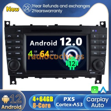 Android 12 Autoradio Reproductor De DVD GPS Navigation para Mercedes Clase C W203 (2004-2008)-1