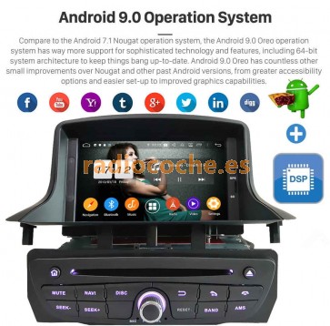 7" Android 9.0 Autoradio Reproductor de DVD Multimedia para Renault Mégane III (De 2009)-1