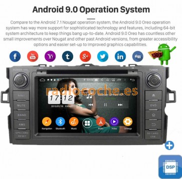 7" Android 9.0 Autoradio Reproductor de DVD Multimedia para Toyota Auris (2006-2012)-1