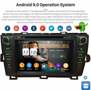 8" Android 9.0 Autoradio Reproductor de DVD Multimedia para Toyota Prius (2009-2016)-1