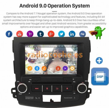 8" Android 9.0 Autoradio Reproductor de DVD Multimedia para Citroën C-Crosser (De 2007)-1