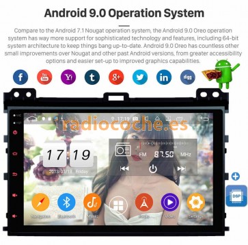 9" Android 9.0 Autoradio Reproductor de DVD Multimedia para Toyota Land Cruiser Prado 120 (2002-2009)-1