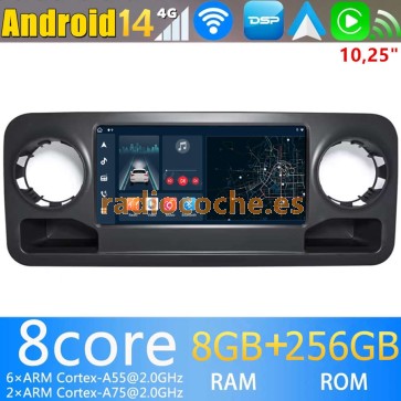 10.25" Android 14.0 Autoradio Navegación GPS Reproductor de DVD Multimedia para Mercedes Sprinter W907 (2018-2022)-1