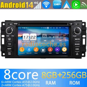 7" Android 14.0 Autoradio Navegación GPS Reproductor de DVD Multimedia para Dodge RAM 1500/2500/3500 (2007-2012)-1