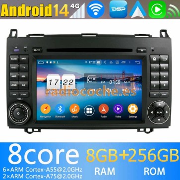 9" Android 14.0 Autoradio Navegación GPS Reproductor de DVD Multimedia para Mercedes Vito W639 (2006-2018)-1
