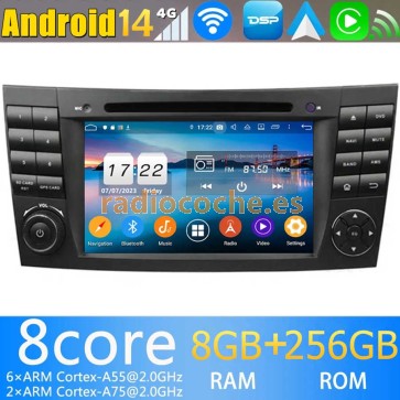 8" Android 14.0 Autoradio Navegación GPS Reproductor de DVD Multimedia para Mercedes Clase E W211 (2002-2008)-1