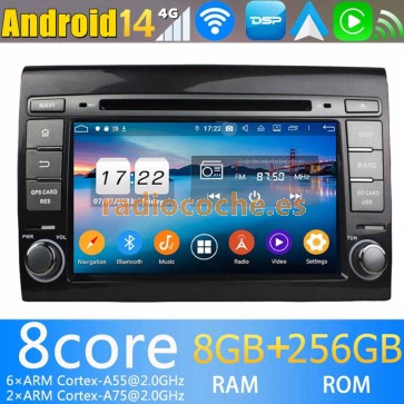 7" Android 14.0 Autoradio Navegación GPS Reproductor de DVD Multimedia para Fiat Bravo (2007-2014)-1