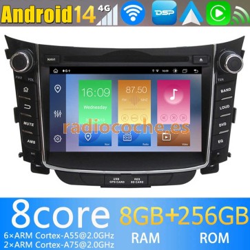 7" Android 14.0 Autoradio Navegación GPS Reproductor de DVD Multimedia para Hyundai i30 (2011-2017)-1