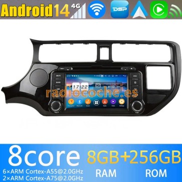 7" Android 14.0 Autoradio Navegación GPS Reproductor de DVD Multimedia para Kia Rio (2011-2014)-1