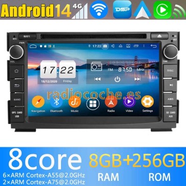 7" Android 14.0 Autoradio Navegación GPS Reproductor de DVD Multimedia para Kia Venga (2010-2019)-1