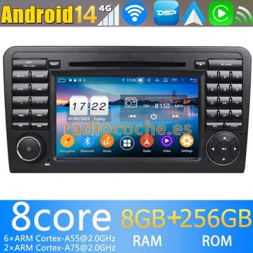7" Android 14.0 Autoradio Navegación GPS Reproductor de DVD Multimedia para Mercedes ML W164 (2005-2011)-1
