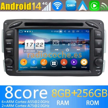7" Android 14.0 Autoradio Navegación GPS Reproductor de DVD Multimedia para Mercedes Vito (2003-2006)-1