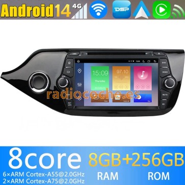 8" Android 14.0 Autoradio Navegación GPS Reproductor de DVD Multimedia para Kia Ceed (2012-2018)-1