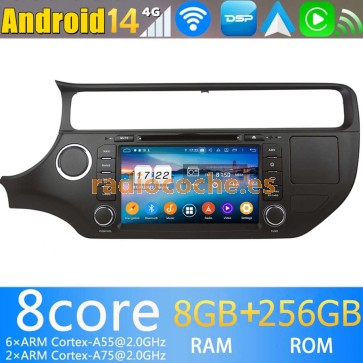 8" Android 14.0 Autoradio Navegación GPS Reproductor de DVD Multimedia para Kia Rio (2015-2017)-1