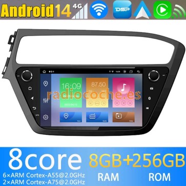 9" Android 14.0 Autoradio Navegación GPS Reproductor de DVD Multimedia para Hyundai i20 (2018-2020)-1