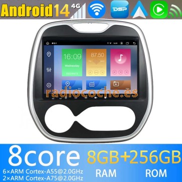 9" Android 14.0 Autoradio Navegación GPS Reproductor de DVD Multimedia para Renault Captur (2011-2019)-1