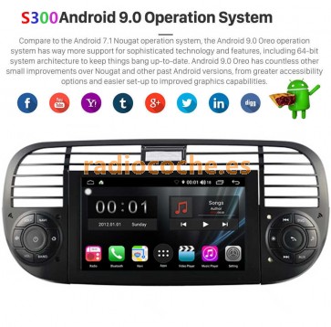 S300 Android 9.0 Autoradio Reproductor De DVD GPS Navigation para Fiat 500 (2007-2015)-1