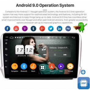10" Android 9.0 Autoradio Reproductor de DVD Multimedia para Peugeot 208 (2013-2019)-1