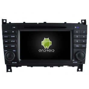 Mercedes W203 Autoradio Android 6.0.1 con Octa-Core 2G RAM Pantalla Táctil Bluetooth Manos Libres DAB+ Navegador GPS Micrófono CD 4G Wifi TV OBD2 MirrorLink - Android 6.0.1 Autoradio Reproductor De DVD GPS Navigation para Mercedes Clase C W203 (2004-2007)
