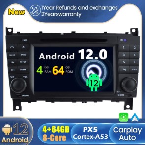 Android 12 Autoradio Reproductor De DVD GPS Navigation para Mercedes Clase C W203 (2004-2008)-1