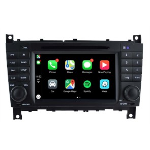 Mercedes W203 Autoradio Android 12.0 con Pantalla Táctil Bluetooth Manos Libres DAB+ Navegador GPS 4G Wifi OBD2 CarPlay - Android 12 Autoradio Reproductor De DVD GPS Navigation para Mercedes Clase C W203 (2004-2008)