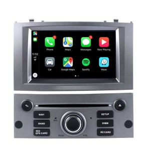 Peugeot 407 Autoradio Android 12.0 con Pantalla Táctil Bluetooth Manos Libres DAB+ Navegador GPS USB 4G WiFi OBD2 CarPlay - Android 12.0 Autoradio Reproductor De DVD GPS Navigation para Peugeot 407 (2004-2012)