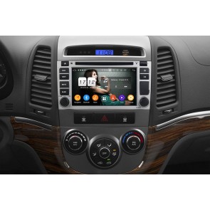 Hyundai Santa Fe Radio de Coche Android 9.0 con 8-Core 4GB+32GB Bluetooth Navegación GPS Control Volante Micrófono DAB CD SD USB 4G WiFi TV OBD2 MirrorLink CarPlay - 6.2