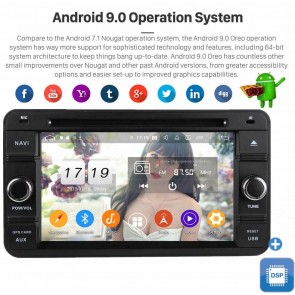 Suzuki Jimny Radio de Coche Android 9.0 con 8-Core 4GB+32GB Bluetooth Navegación GPS Control Volante Micrófono DAB CD SD USB 4G WiFi TV AUX OBD2 MirrorLink CarPlay - 7