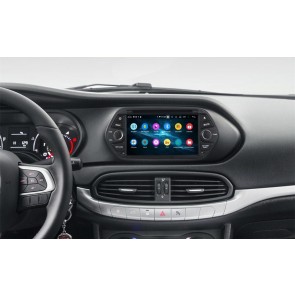 Fiat Tipo Radio de Coche Android 9.0 con 8-Core 4GB+32GB Bluetooth Navegación GPS Control Volante Micrófono DAB CD SD USB 4G WiFi TV AUX OBD2 MirrorLink CarPlay - 7
