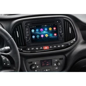 Fiat Doblò Radio de Coche Android 9.0 con 8-Core 4GB+32GB Bluetooth Navegación GPS Control Volante Micrófono DAB CD SD USB 4G WiFi TV AUX OBD2 MirrorLink CarPlay - 7
