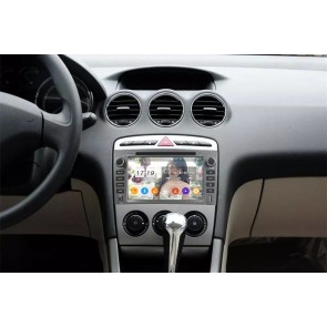 Peugeot 308 Radio de Coche Android 9.0 con 8-Core 4GB+32GB Bluetooth Navegación GPS Control Volante Micrófono DAB CD SD USB 4G WiFi TV AUX OBD2 MirrorLink CarPlay - 7