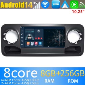 10.25" Android 14.0 Autoradio Navegación GPS Reproductor de DVD Multimedia para Mercedes Sprinter W907 (2018-2022)-1