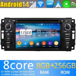 7" Android 14.0 Autoradio Navegación GPS Reproductor de DVD Multimedia para Dodge RAM 1500/2500/3500 (2007-2012)-1