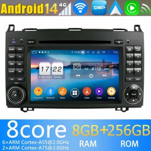 9" Android 14.0 Autoradio Navegación GPS Reproductor de DVD Multimedia para Mercedes Vito W639 (2006-2018)-1