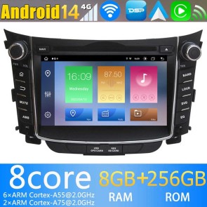 7" Android 14.0 Autoradio Navegación GPS Reproductor de DVD Multimedia para Hyundai i30 (2011-2017)-1