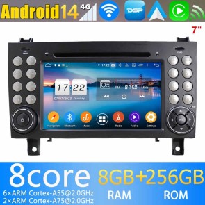 8" Android 14.0 Autoradio Navegación GPS Reproductor de DVD Multimedia para Mercedes SLK R171 (2004-2011)-1