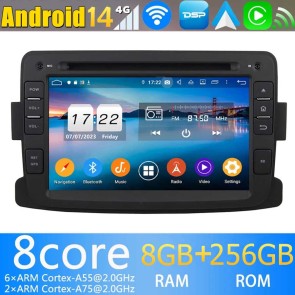 7" Android 14.0 Autoradio Navegación GPS Reproductor de DVD Multimedia para Dacia Sandero (De 2012)-1