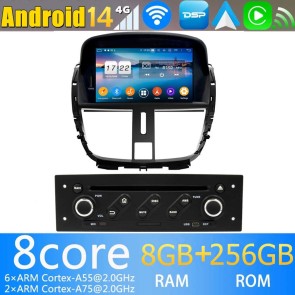 7" Android 14.0 Autoradio Navegación GPS Reproductor de DVD Multimedia para Peugeot 207 (2006-2015)-1