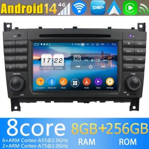8" Android 14.0 Autoradio Navegación GPS Reproductor de DVD Multimedia para Mercedes W203 (2004-2007)-1