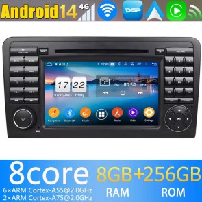 7" Android 14.0 Autoradio Navegación GPS Reproductor de DVD Multimedia para Mercedes GL X164 (2006-2012)-1