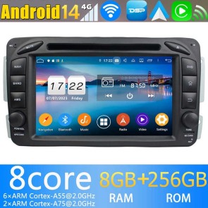 7" Android 14.0 Autoradio Navegación GPS Reproductor de DVD Multimedia para Mercedes Vito (2003-2006)-1