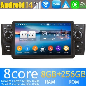 7" Android 14.0 Autoradio Navegación GPS Reproductor de DVD Multimedia para Fiat Punto (2005-2012)-1