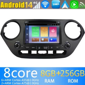 7" Android 14.0 Autoradio Navegación GPS Reproductor de DVD Multimedia para Hyundai i10 (2013-2019)-1