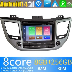 8" Android 14.0 Autoradio Navegación GPS Reproductor de DVD Multimedia para Hyundai Tucson (2015-2017)-1
