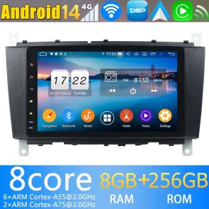 Mercedes Clase C W203 Radio Estéreo de Coche Android 14 con Navegador GPS [8G+256G] Bluetooth USB DAB DSP 4G WiFi Cámaras 360° CarPlay - 8