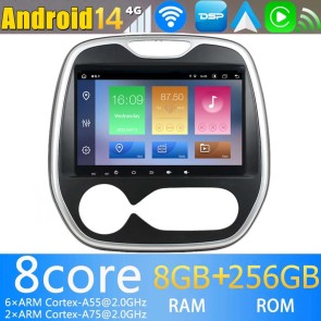 9" Android 14.0 Autoradio Navegación GPS Reproductor de DVD Multimedia para Renault Captur (2011-2019)-1