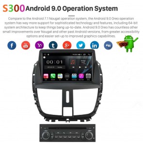 S300 Android 9.0 Autoradio Reproductor De DVD GPS Navigation para Peugeot 207 (2006-2014)-1