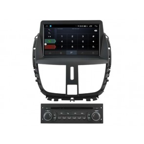 Peugeot 207 Autoradio Android 9.0 S300 con Octa-Core 4GB+32GB Pantalla táctil Bluetooth Manos Libres Navegador GPS Micrófono DAB CD SD USB 4G WiFi AUX OBD2 CarPlay - S300 Android 9.0 Autoradio Reproductor De DVD GPS Navigation para Peugeot 207 (2006-2014)