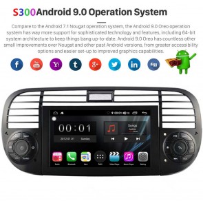 S300 Android 9.0 Autoradio Reproductor De DVD GPS Navigation para Fiat 500 Abarth (2007-2015)-1