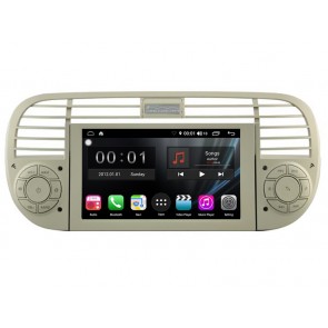 Fiat 500 Abarth Autoradio Android 9.0 S300 con Octa-Core 4GB+32GB Pantalla táctil Bluetooth Manos Libres Navegador GPS Micrófono DAB CD SD USB 4G WiFi AUX OBD2 CarPlay - S300 Android 9.0 Autoradio Reproductor De DVD GPS Navigation para Fiat 500 Abarth